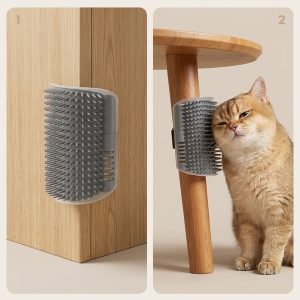 Hoekborstel voor zelfverzorging van katten – montage met lijm of schroeven | CATGROOM